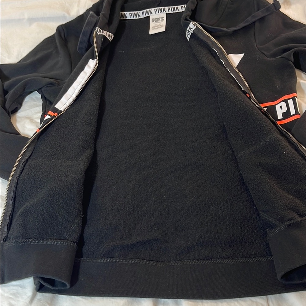 PINK Victoria's Secret Black Zip-Up Hoodie Size XS - Picture 7 of 12